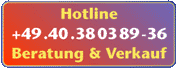 Hotline, Telefon +49.40.380389-36, Hilfe, Support, Beratung und Verkauf